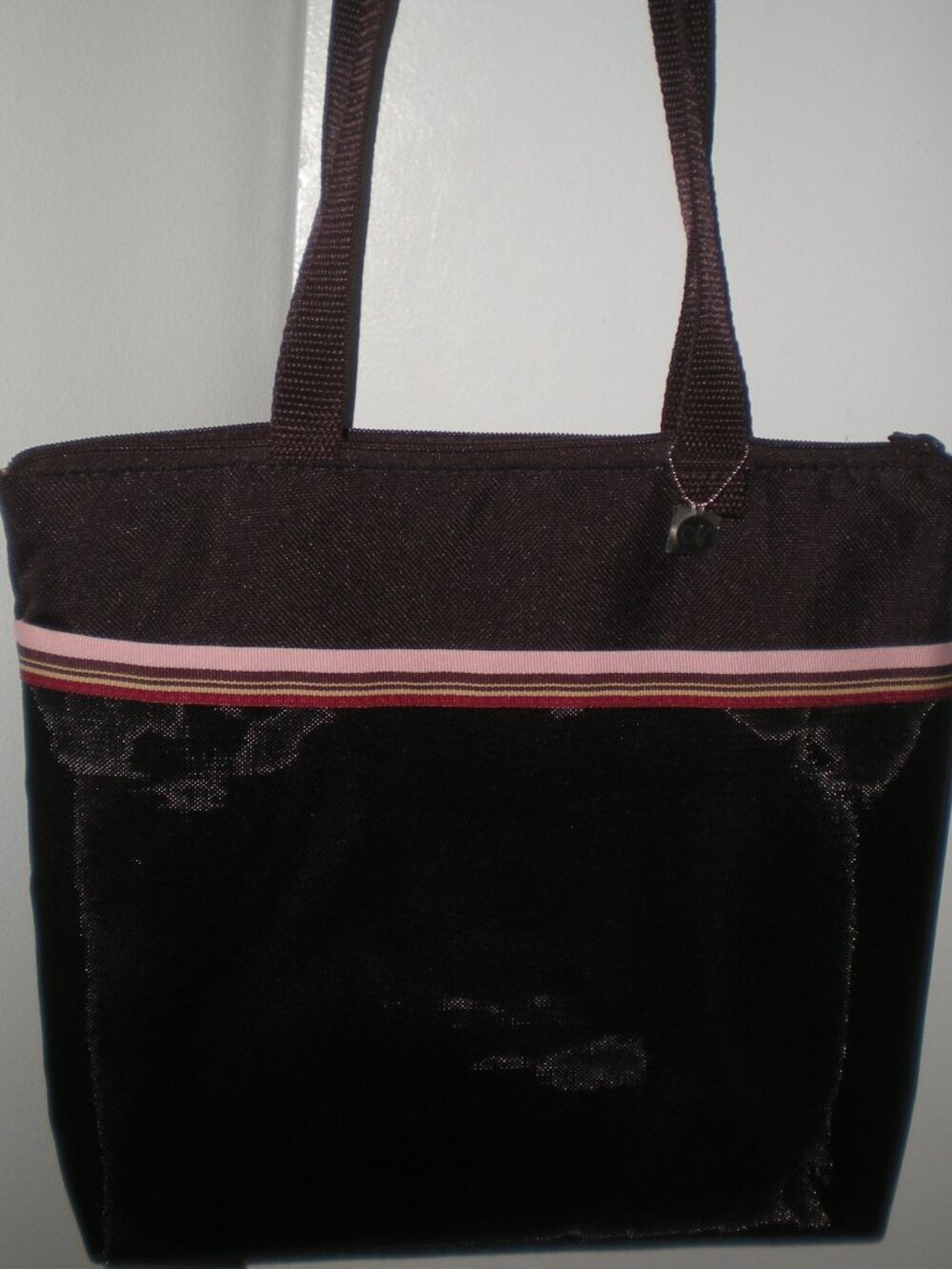 Creative Memories Small Tote (Brown with Pink Stripes)